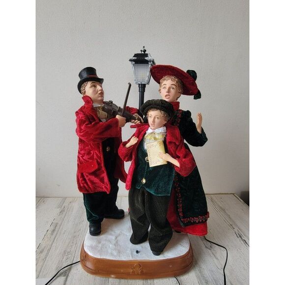Christmas International AS IS Victorian caroler family animated motion Xmas deco - Picture 1 of 14